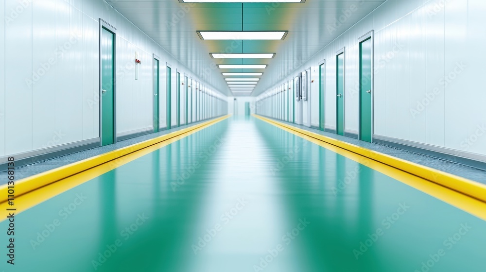 Fototapeta premium Interior of a modern factory, clean and organized production line