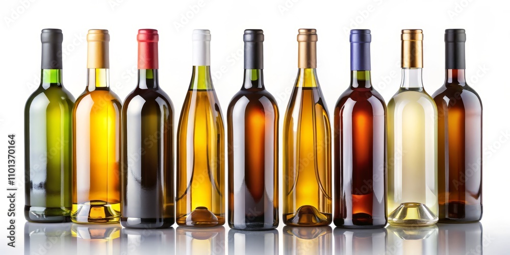 Elegant Set of Empty Wine Bottles Isolated on a White Background for Stylish Product Photography and Marketing Use Elegant Set of Empty Wine Bottles Isolated on a White Background for Stylish Product Photography and Marketing Use