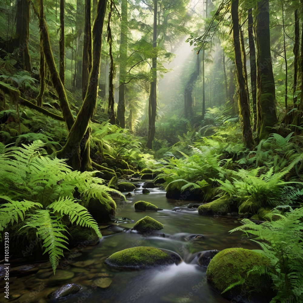 Obraz premium stream in the woods