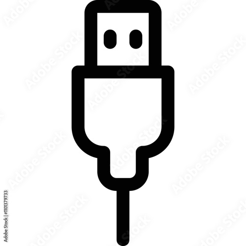 Simple vector icon usb cable