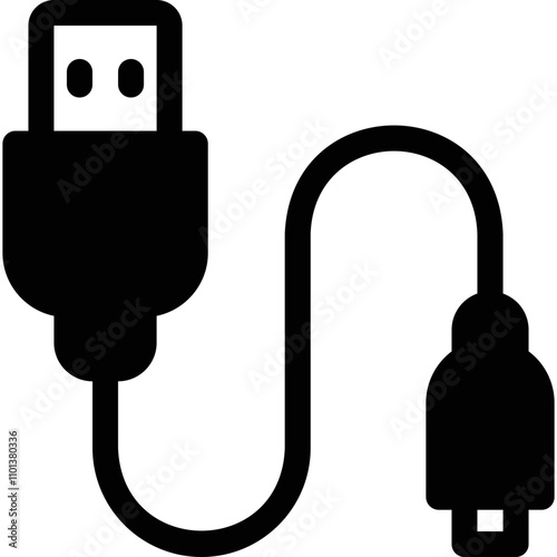 Simple vector icon usb cable