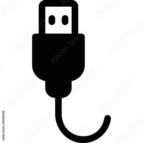 Simple vector icon usb cable