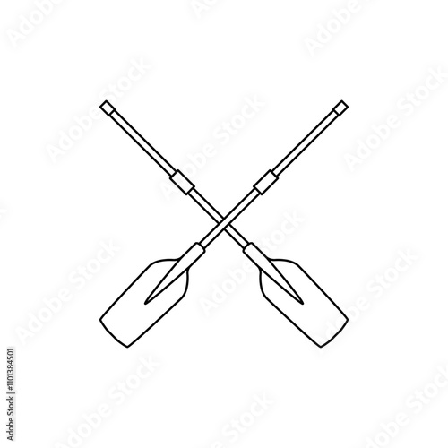 Paddle icon vector. Oar illustration sign. Rowing symbol or logo.