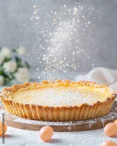 Baking a delicious lemon tart home kitchen food cozy atmosphere close-up view culinary delight