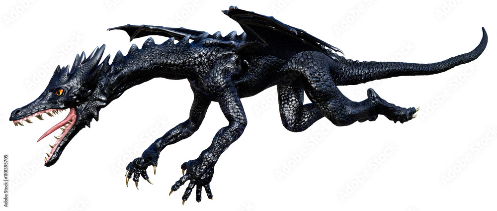 Fototapeta premium 3D Rendering Fairy Tale Dragon on White