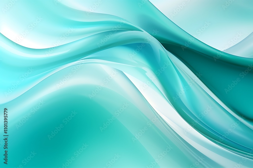 Aquamarine abstract background with wave shapes Aquamarine abstract background with wave shapes