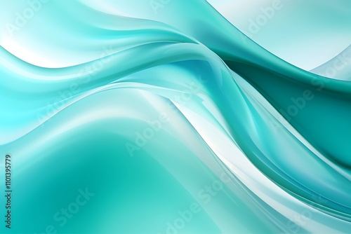 Aquamarine abstract background with wave shapes