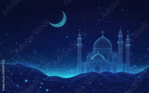 Mosque Under the Night Sky