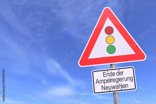 Verkehrszeichen - Ende der Ampelregierung - Neuwahlen - Himmel - Wolken - Deutschland photo