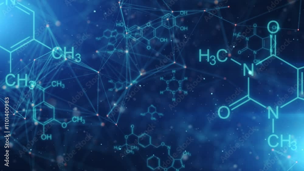 background with chemical formulas