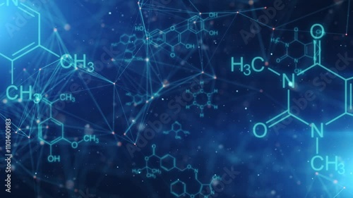 background with chemical formulas