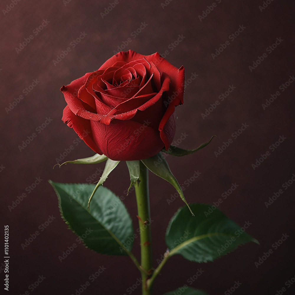 Fototapeta premium red rose on black background
