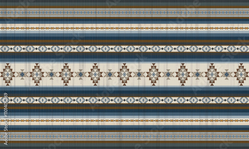 Navajo tribal vector seamless pattern. Native American ornament. Ethnic South Western decor style. Boho geometric ornament. Vector seamless pattern. Mexican blanket, rug. Woven carpet illustration