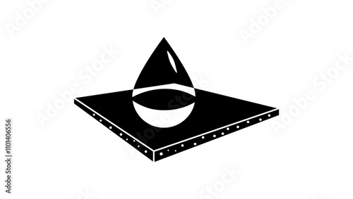 Absorbent emblem, black isolated silhouette