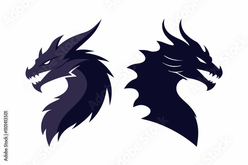 dragon head icon silhouette.