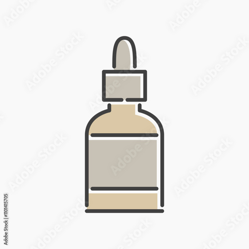 serum bottle cartoon flat line art. Illustration of serum bottle, perfect for needs related to beauty, fashion, cosmetic, and more.