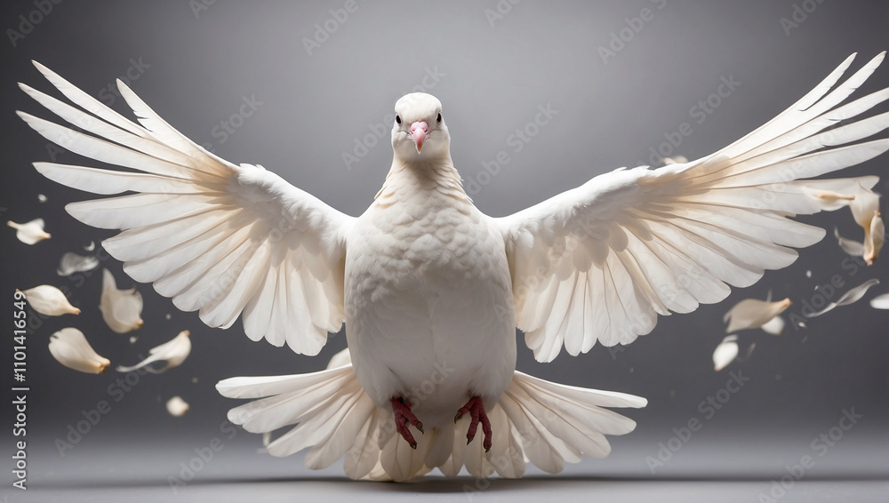 Obraz premium White Dove in Flight