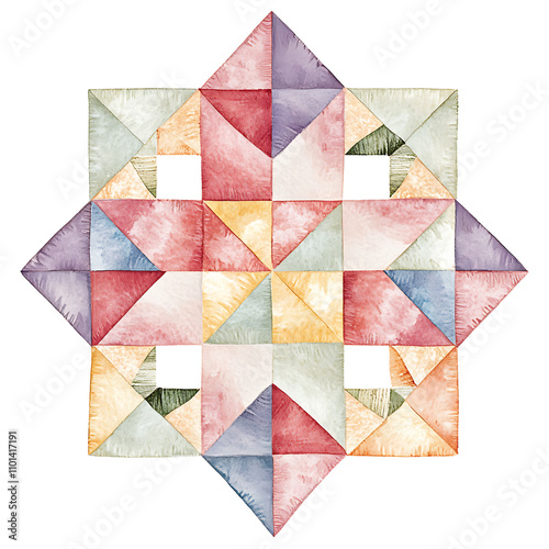 Cute watercolor blanket clip art isolated on white background.