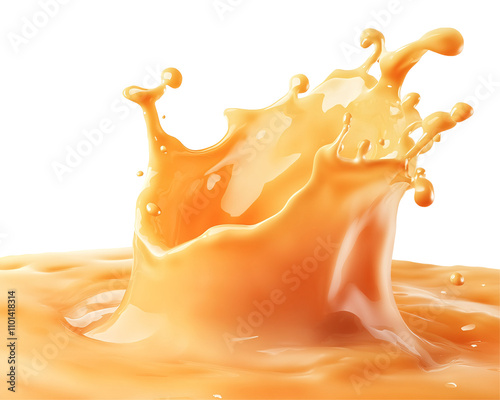 a close up of a splash of orange liquid photo