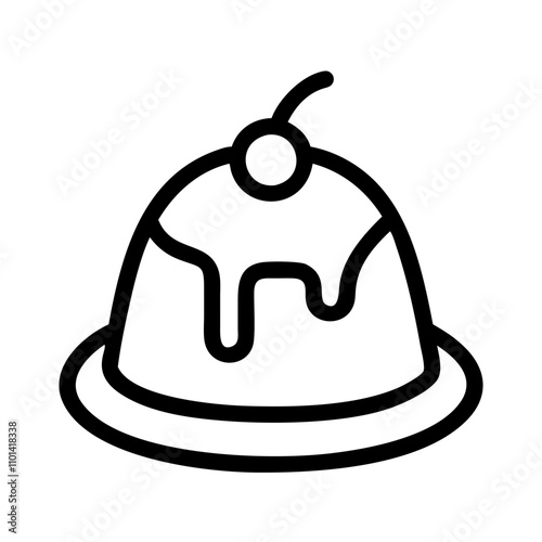 Caramel pudding outline icon