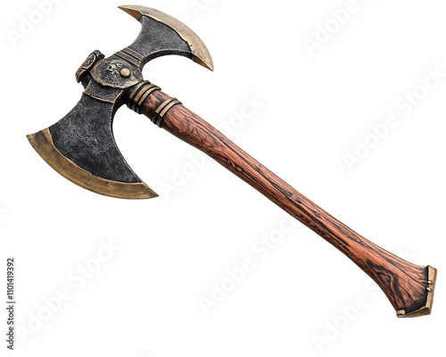 a close up of an axe