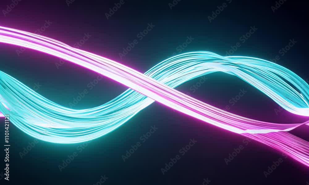 Mesmerizing visuals of a thin glowing ribbon in motion. Dynamic, sleek, and captivating