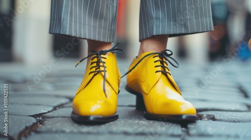 Contemporary style featuring high heels and a womans legs. AI-generated chic footwear for a stylish individual in an urban setting. Confident, fashionable, and attractive female