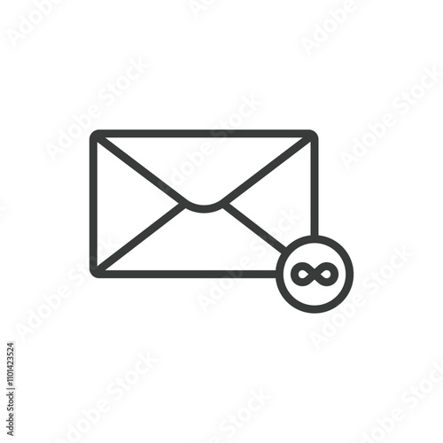 Inbox Overload, icon in line design. Inbox, overload, emails, notifications, messages, spam, crowded on white background vector. Inbox Overload editable stroke icon