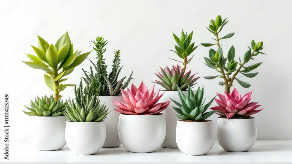 Fototapeta premium Sun-drenched succulents, urban jungle oasis.
