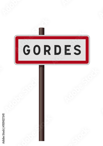 Panneau d'entrée de la commune de Gordes (Vaucluse) en vectoriel