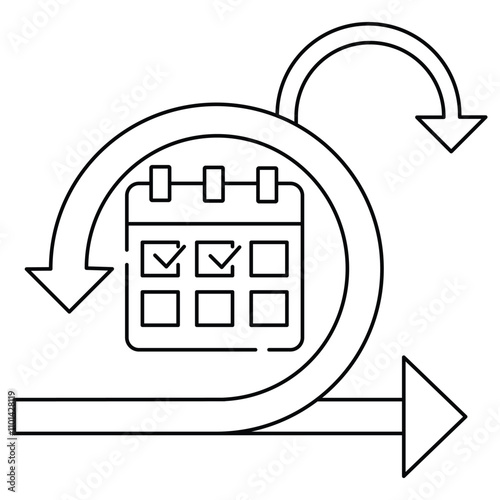 Daily Scrum Icon. Vector Icon Design
