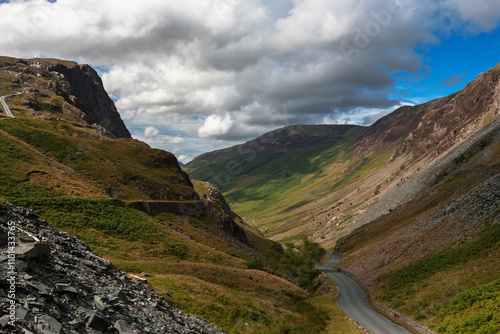 View from the top of Honister Pass, Lake District, Cumbria, UK