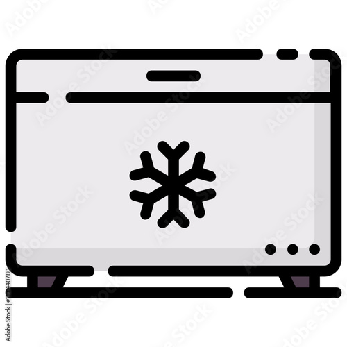 freezer filled outline vector icon