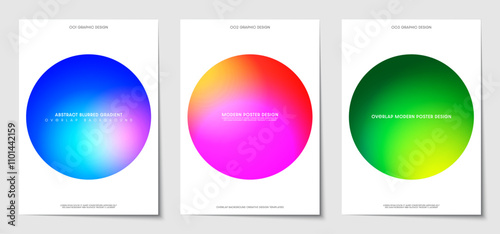 Colorful gradients Vector Design. Circle design theme in white background for poster and cover design templates. Vector illustration