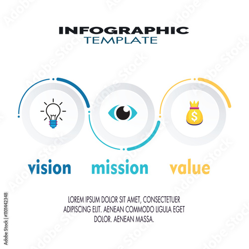 Mission,vision,values,graphic design template.eps 10 on white backgruond