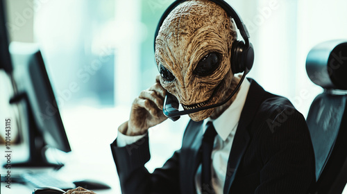 Extraterrestrial Worker in a Modern Corporate Environment