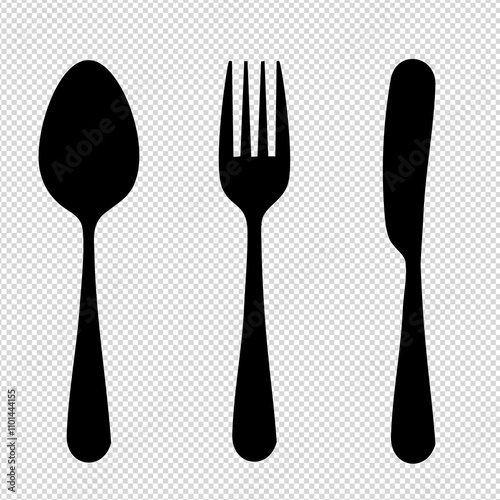 utensils-set vector adobe illustrator spoon knife fork flat