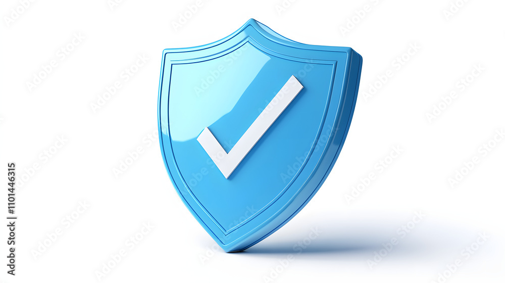 cartoon 3d Icon safety shield check mark perspective . Blue symbol security safety icon. Checkmark in minimalistic style. 3d vector illustration. white background cartoon 3d Icon safety shield check mark perspective . Blue symbol security safety icon. Checkmark in minimalistic style. 3d vector illustration. white background