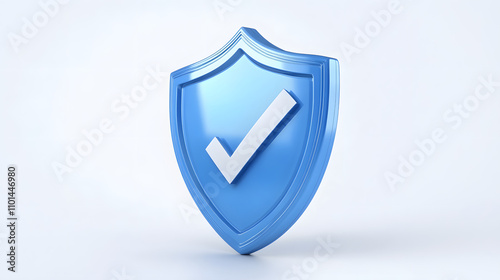 Free Download cartoon 3d Icon safety shield check mark perspective . Blue symbol security safety icon. Checkmark in minimalistic style. 3d vector illustration. white background	 - GFXLoad