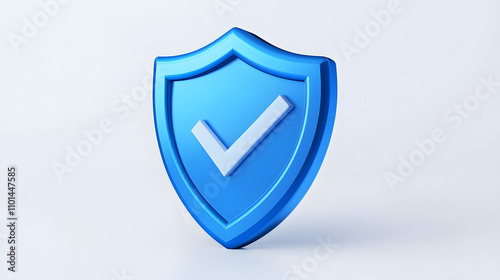 Free Download cartoon 3d Icon safety shield check mark perspective . Blue symbol security safety icon. Checkmark in minimalistic style. 3d vector illustration. white background	 - GFXLoad