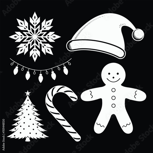 Christmas elements set icons design.This is an editable eps vector file.
