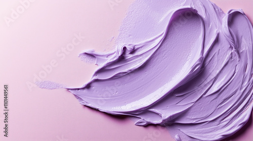 Close-Up of Purple Resveratrol Cream Texture for Smoothing Skin and Calming Effects with Lavender Gradient photo