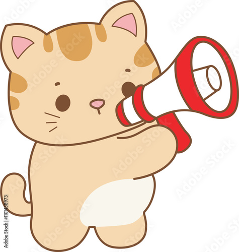 Illustration of cute kitty icon.
Funny cat in daily activities elements.
