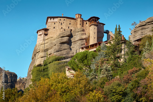 Rusanu Monastery in Meteora in autumn, Greece