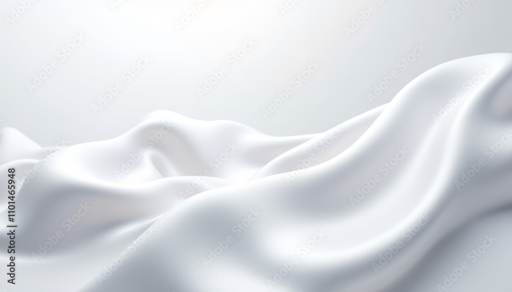 Fototapeta premium Luminous White Silk Close-up with Elegant Folds