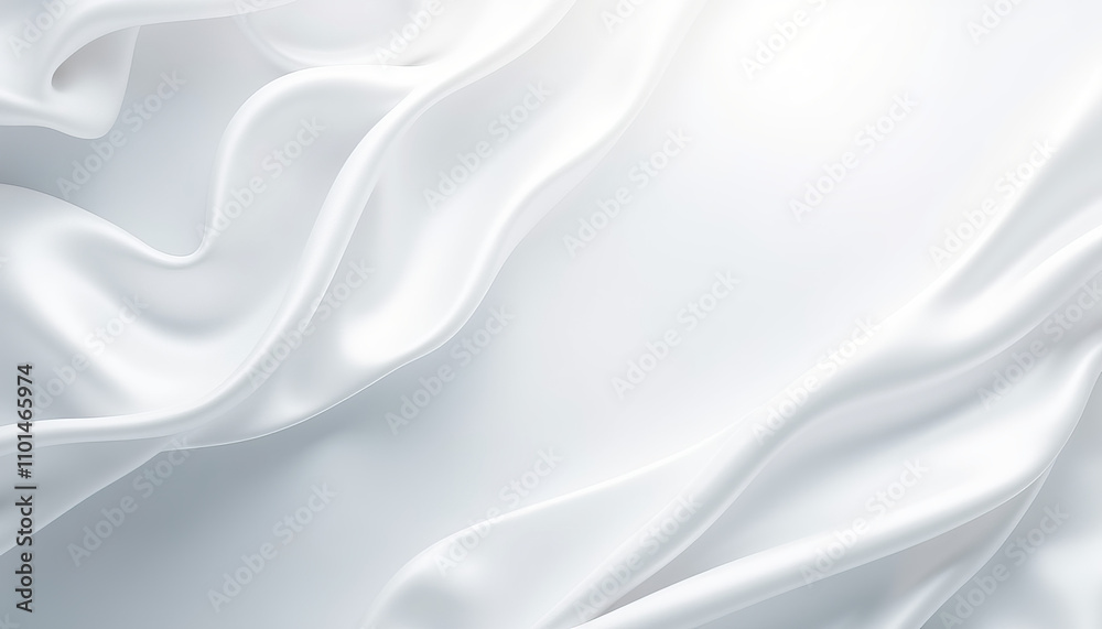 Obraz premium Luxurious White Silk Fabric Waves with Elegant Folds