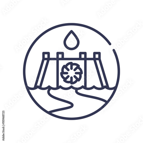 Hydropower dam symbolizing renewable energy flow.