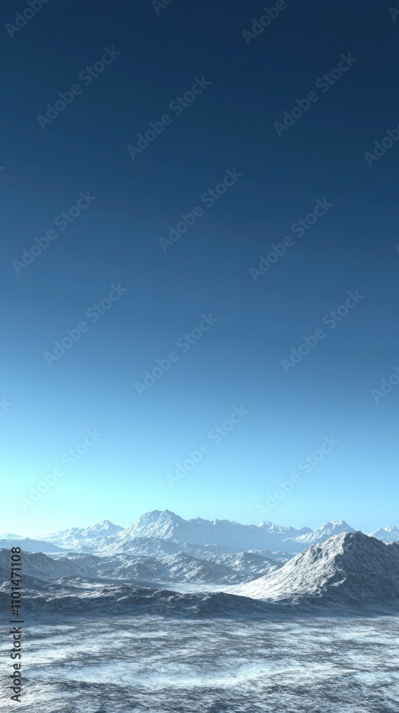 A serene mountain landscape under a clear blue sky, evoking tranquility and nature's beauty. A serene mountain landscape under a clear blue sky, evoking tranquility and nature's beauty.