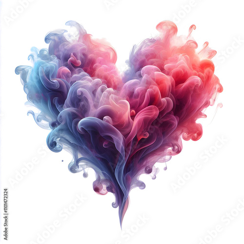 Abstract Heart Shape Smoke Illustration