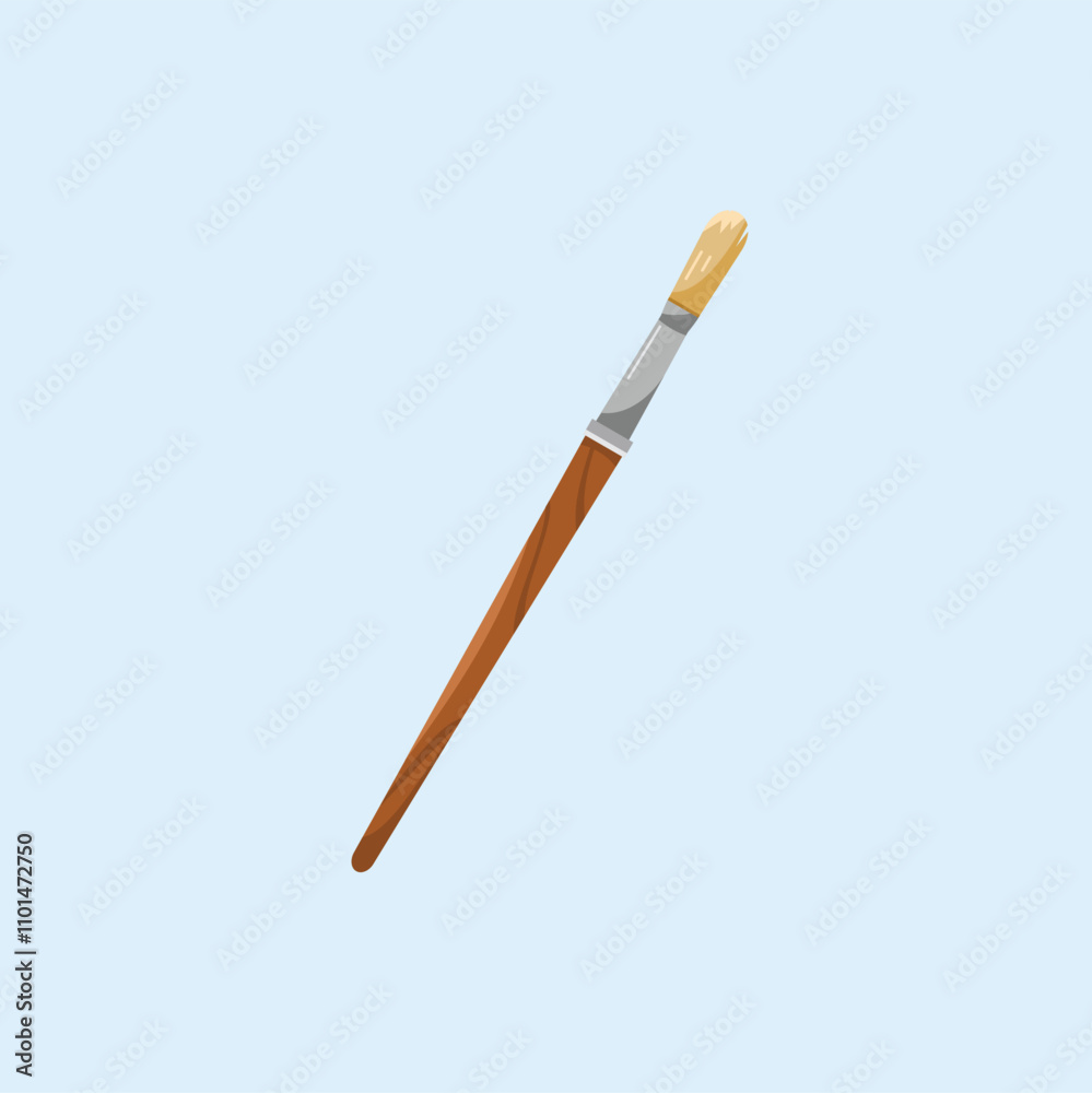 Fototapeta premium long flat paint brush icons, artist items in drawing in flat style, suitable for posters and web icons